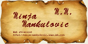Minja Mankulović vizit kartica